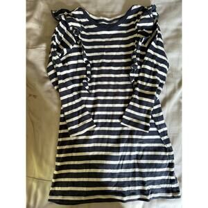Tea collection navy blue stripe tunic size 6